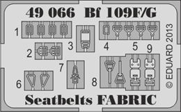 eduard1/48 メッサーシュミット Bf109F/G 布製シートベルト(エデュアルド) 