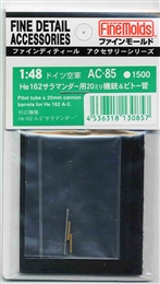 ファインモールドAC85 1/48 He162サラマンダー用20mm機銃銃身&ピトー管    