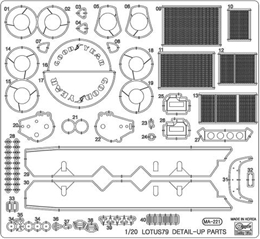 ハセガワQG43 1/20 ロータス79用エッチングパーツ                  