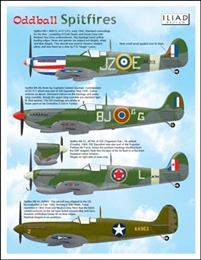 イリアド48018 スピッファィア Mk.1/5/9使用各国空軍マーキング          