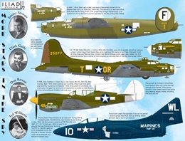 イリアド72007 スターが搭乗した米軍機 B-24H,B-17F,P-40N,F9F      