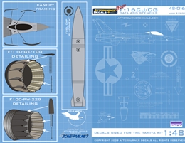 アフターバーナーデカール48-016 米空軍 F-16C/CJ/CG コーションデータ    