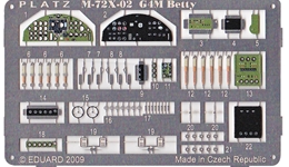 プラッツM72X-02 1/72 一式陸攻用ディテールアップエッチングパーツ       
